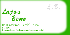 lajos beno business card